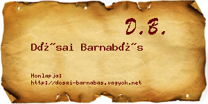 Dósai Barnabás névjegykártya